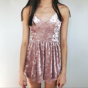 Velvet pink mini dress